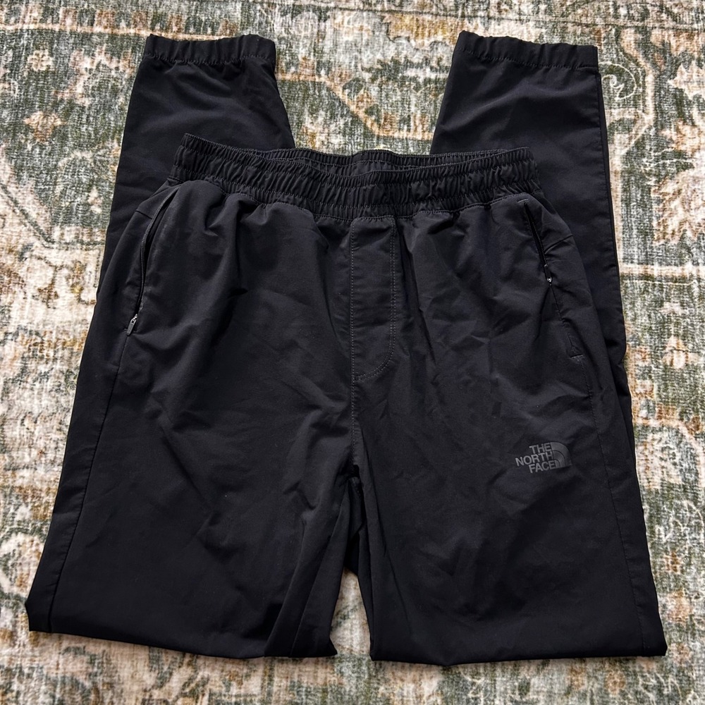 The North Face Womens Black Lightweight Jogger Pants Elastic Waist Zip Pockets S